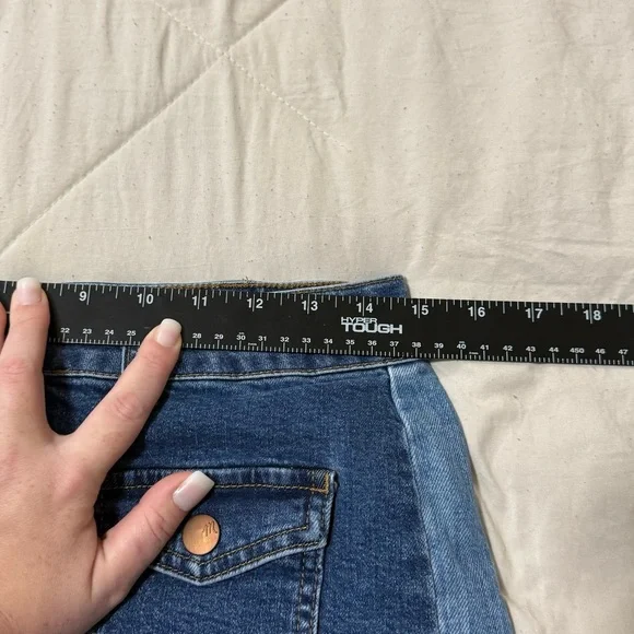 Madewell Stretch Denim Straight Mini Skirt Snap Button Closure Women’s Size 29 - Picture 6 of 13